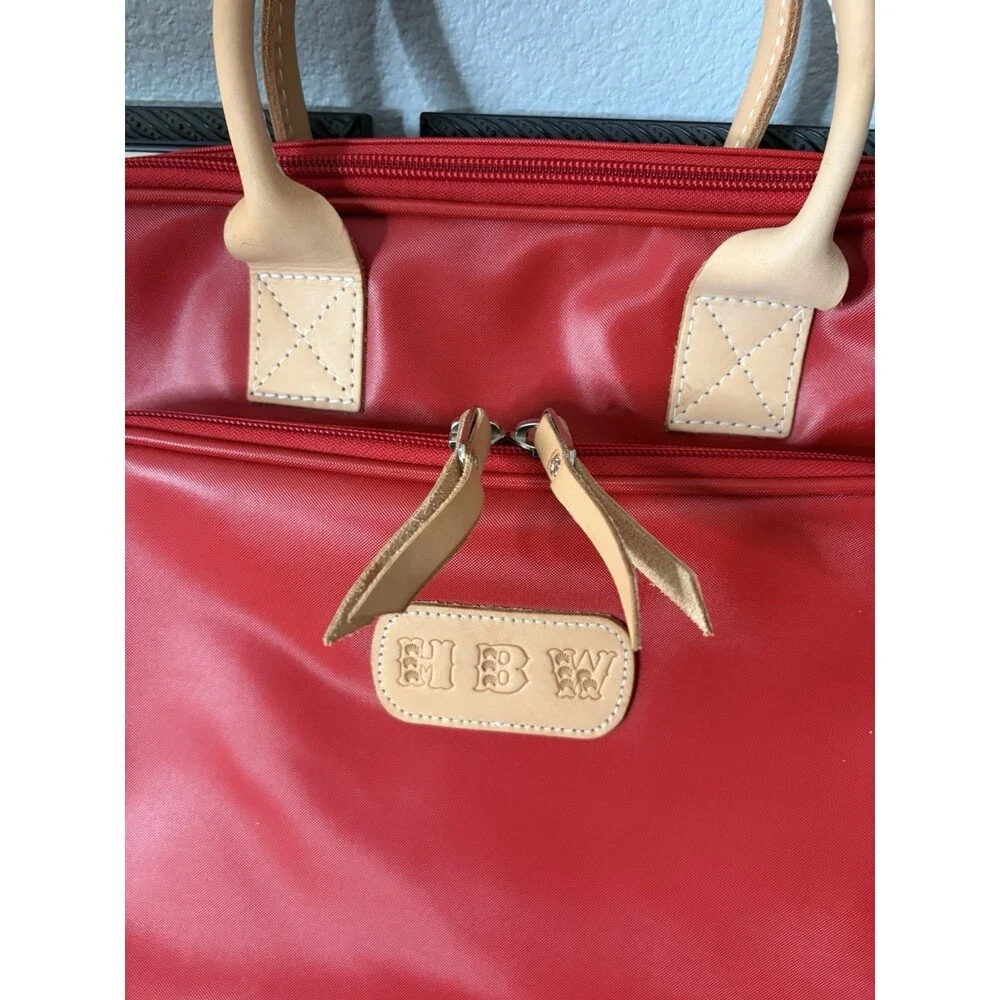 RARE Jon Hart Red Coachman Laptop Work Bag W/Strap and Key Fob Included CLEAN!